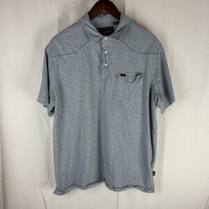 Howler Bros Polo Shirt Men XL Blue Heather Pearl Snap‎ Ranchero Western Cowboy
